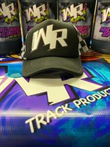 WHISKEY RESIN "WR" CHECKERED FLAG TRUCKER HAT